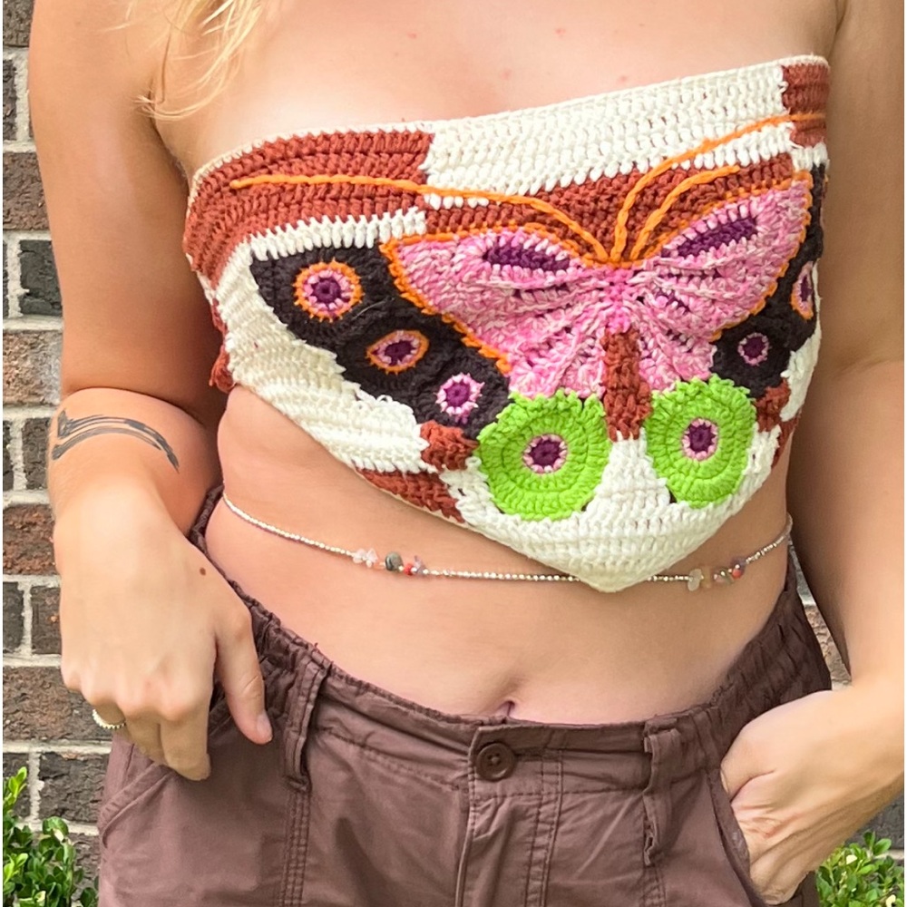 Crochet Butterfly Scarf top